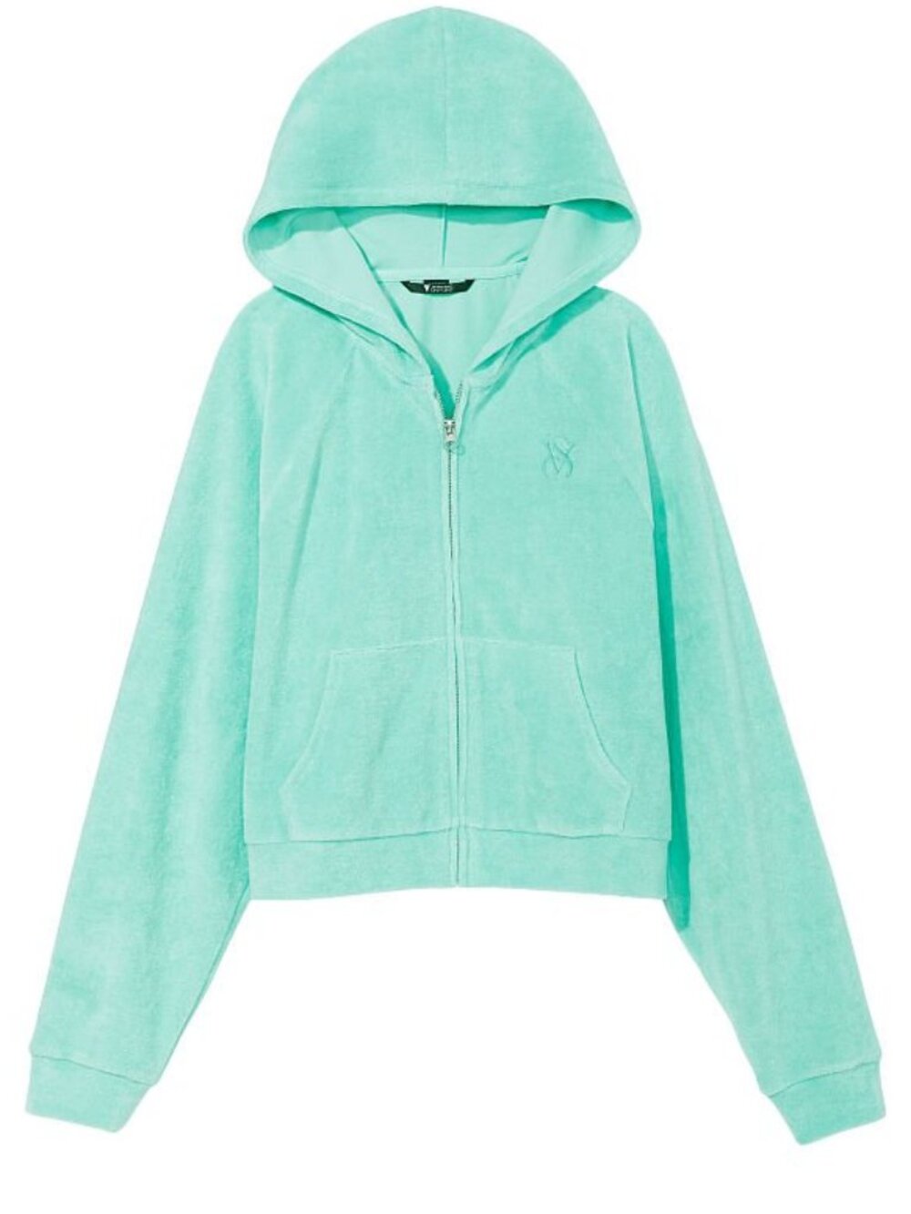VICTORIA'S SECRET Terry Full-zip Hoodie Spa Blue beach sexy ocean sea sweatshirt